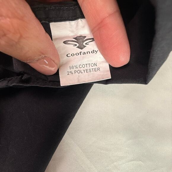 Coofandy Western Cowboy Shirt Black Blue Rose Embroidered Long Sleeve XX Large - Picture 10 of 16